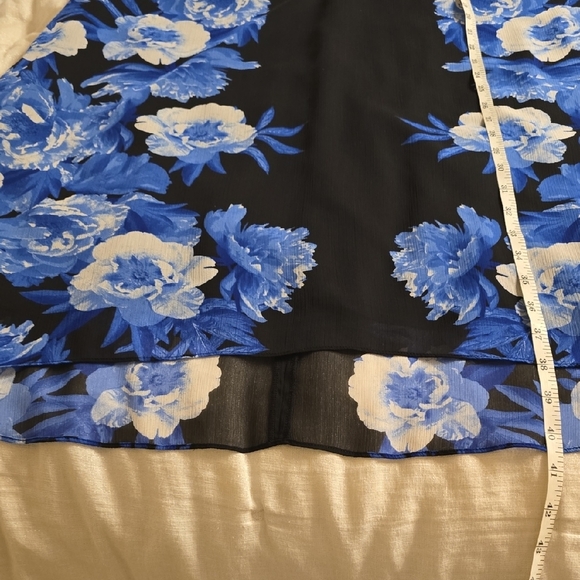 INC International Concepts Blue Floral Asymmetrical Dress - Picture 11 of 14